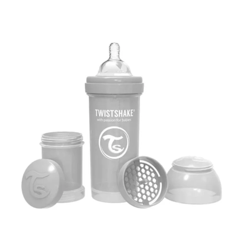 MAMADERA ANTICOLICO TWISTSHAKE 260ML GRIS - 1