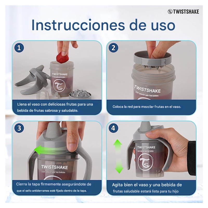 VASO TWISTSHAKE MINI CUP 230ML 4+M GRIS - 3