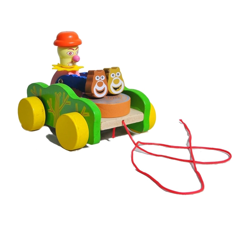 JUGUETE DE ARRASTRE CON TAMBOR PAYASO - 1