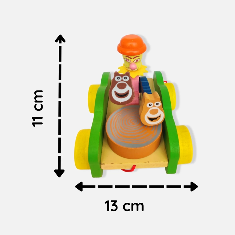 JUGUETE DE ARRASTRE CON TAMBOR PAYASO - 3