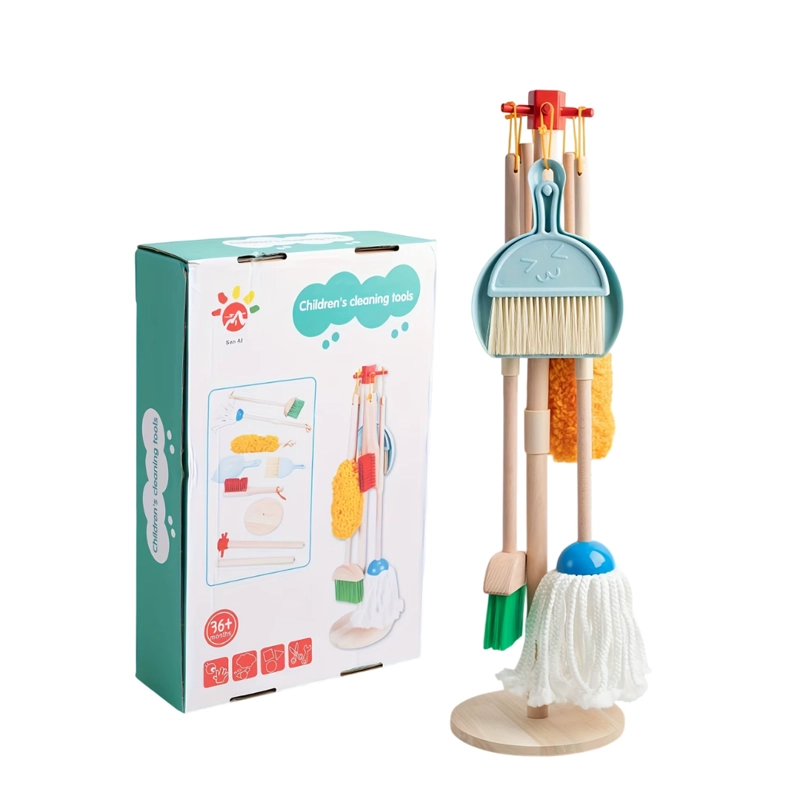 SET ASEO DE MADERA DIDACTICO PARA NIÑOS - 1