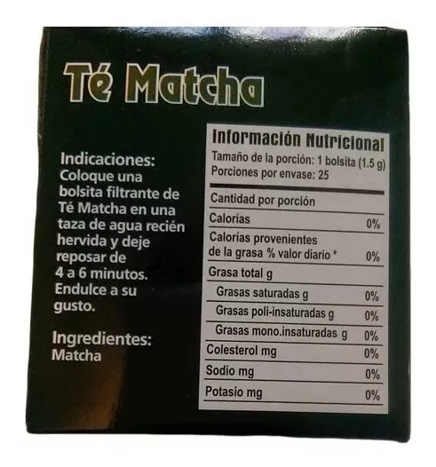 INFUSION TE VERDE CAJA 2 UN 50 BOLSITAS MATCHA - 4