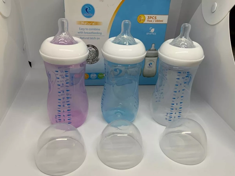 SET 3 MAMADERAS 330ML PINMARK LIBRE BPA TRANSPARENTE - 3