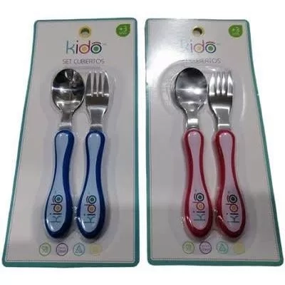 SET TITANIO CUBIERTOS INFANTIL KIDO NIÑA NIÑA CUCHARA TENEDOR - 1