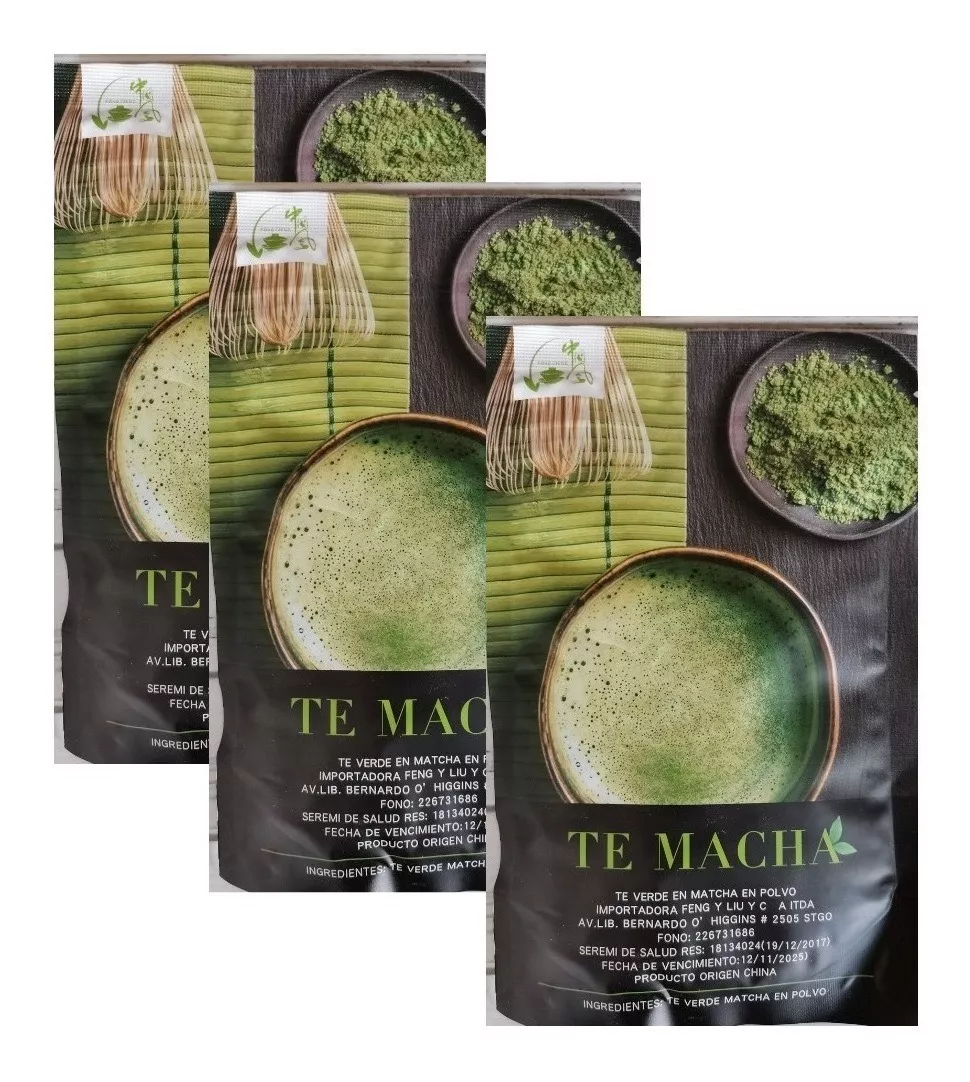 PACK TÉ MATCHA ENVASADO 100 GR X 3 UNIDADES ANTIOXIDANTE - 1
