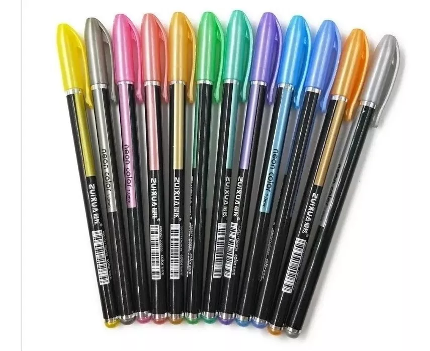 SET LAPICES METALIZADOS + LAPICES GEL + LIBRETA NEGRA - 3