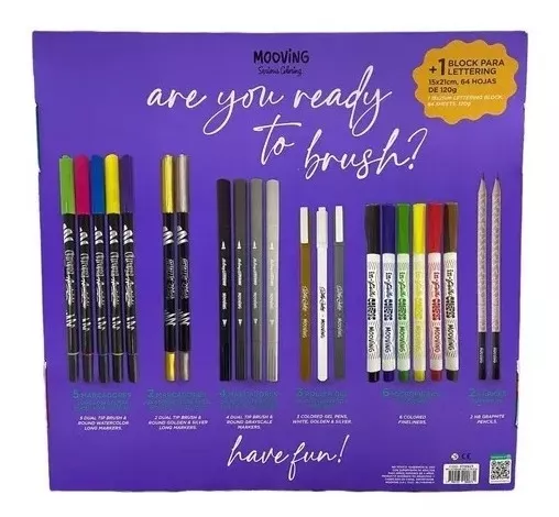 SET LETTERING FEST MOOVING COLORING 23 PIEZAS - 2