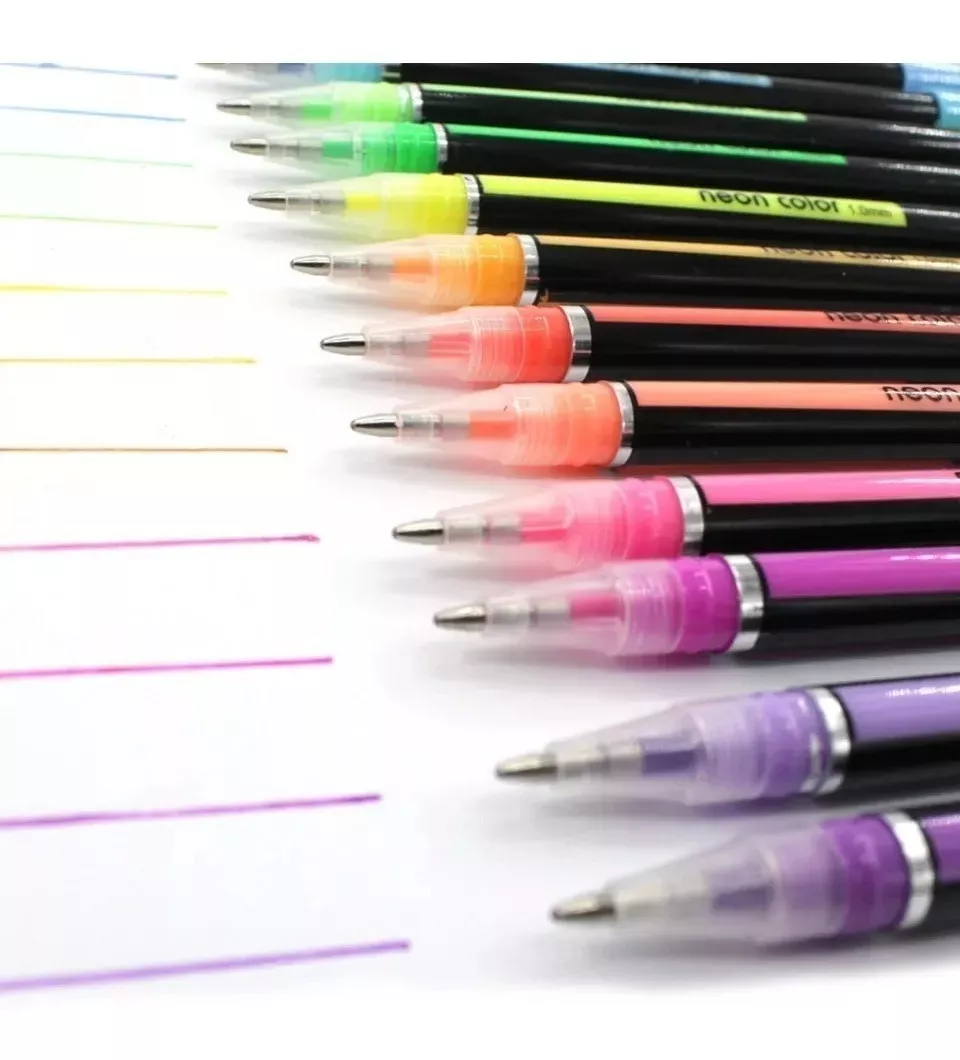 LAPIZ GEL NEON 24 UNIDADES ELUN STORE - 2