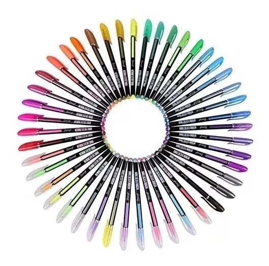 SET 36 LÁPIZ GEL NEON CON PURPURINA ELUN STORE - 1