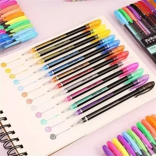 SET 36 LÁPIZ GEL NEON CON PURPURINA ELUN STORE - 5