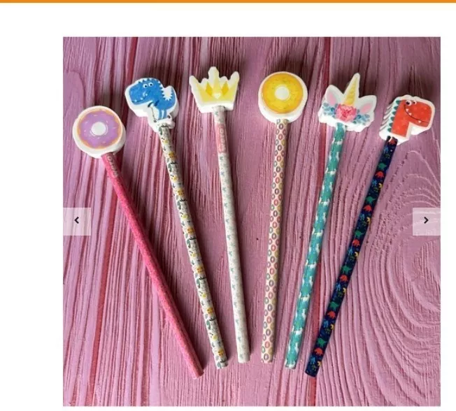 PACK X6 LÁPICES MINA + GOMA KAWAII - 5