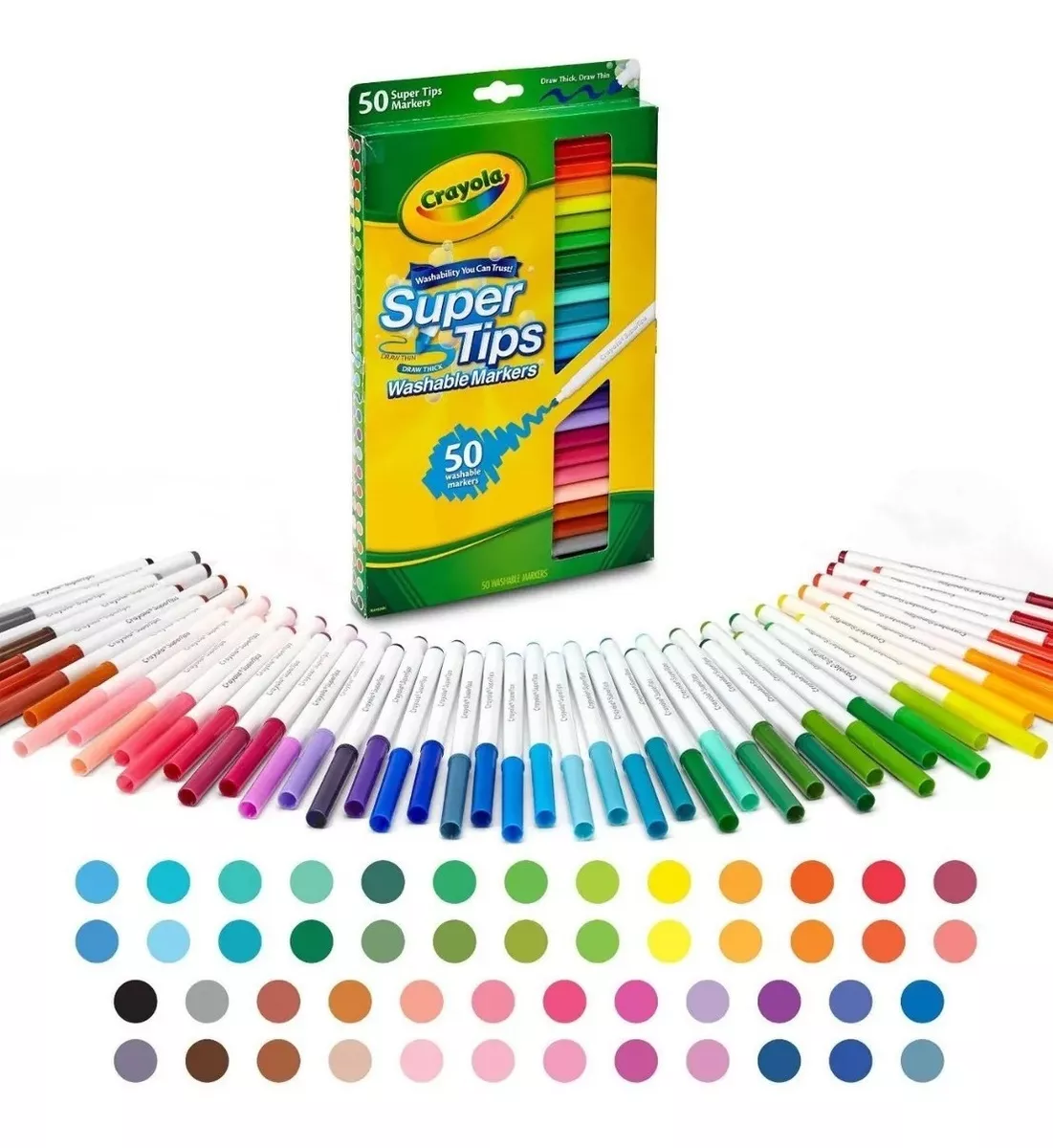 CRAYOLA SUPER TIPS 50 UNIDADES MARCADORES DE TINTA - 1