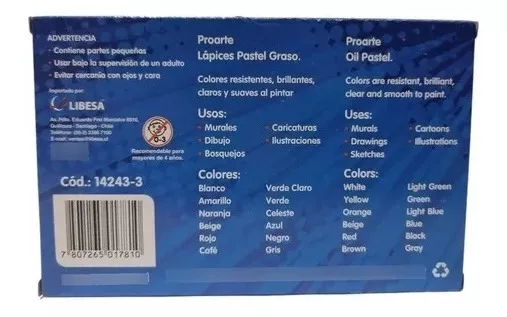 LAPICES PASTEL GRASO PROARTE 12 COLORES - 2