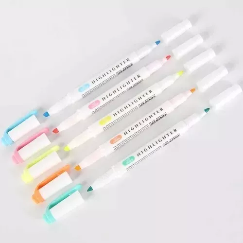 PLUMONES DOBLE PUNTA DESTACADORES HIGHLIGHTER 25 COLORES - 2