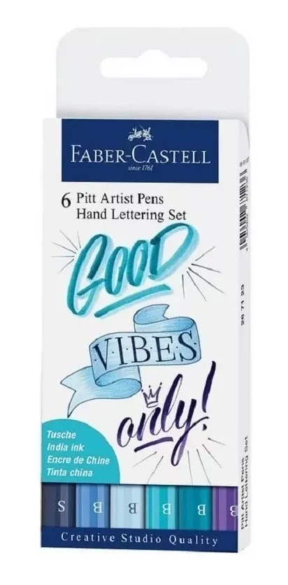 MARCADORES FABER-CASTELL LETTERING PITT FABER CASTELL 6U GOOD VIVES ONLY - 1
