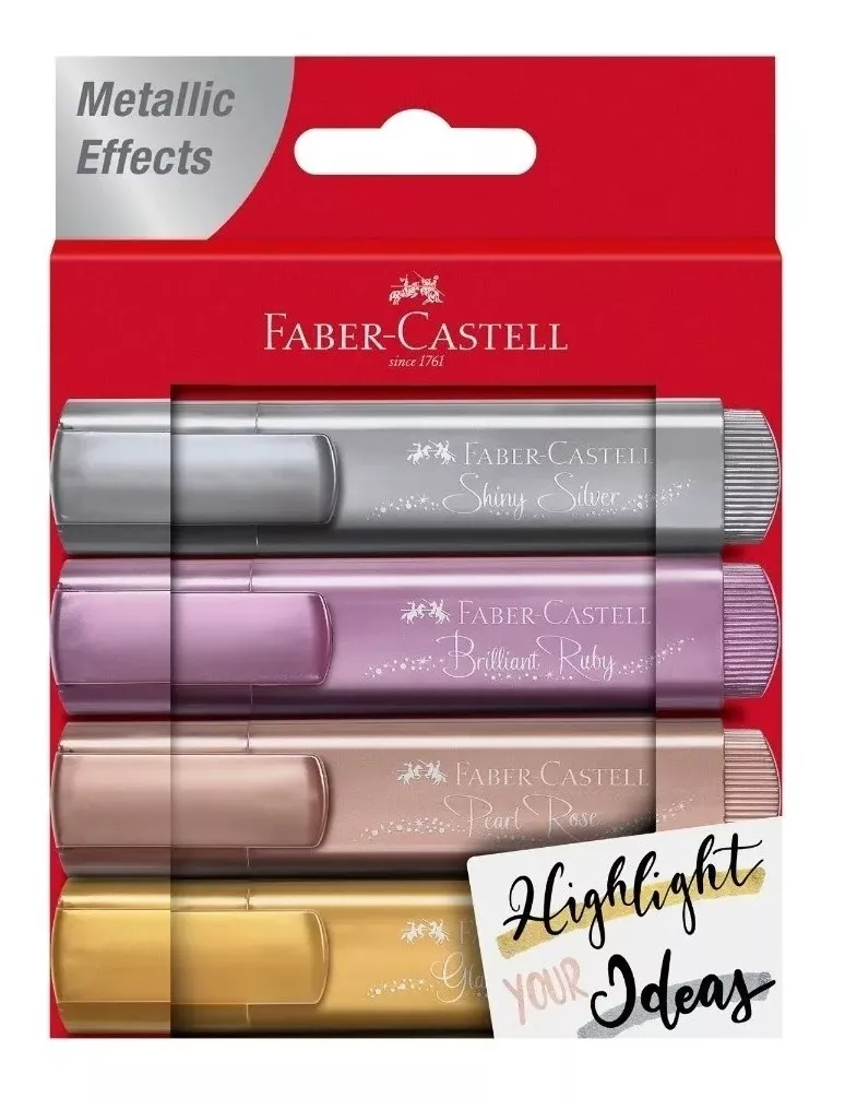 DESTACADOR FABER-CASTELL FABER CASTELL EFFECTS METALLIC 4 COLORES - 2