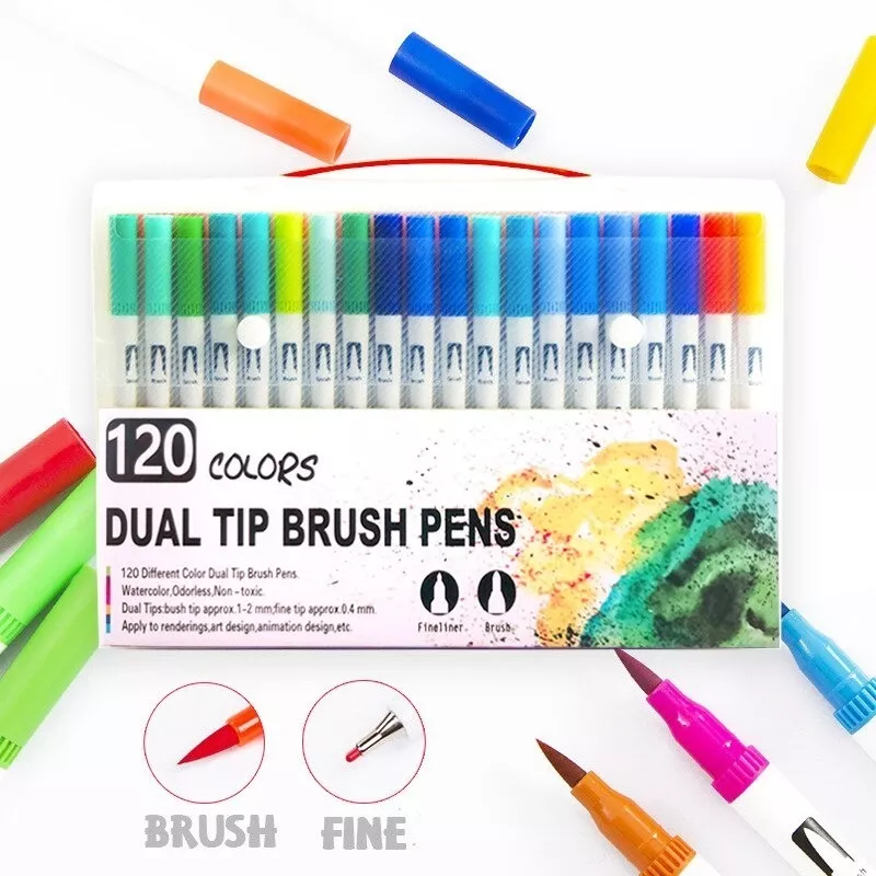 DUAL BRUSH LETTERING PENS - 120 COLORES - 4