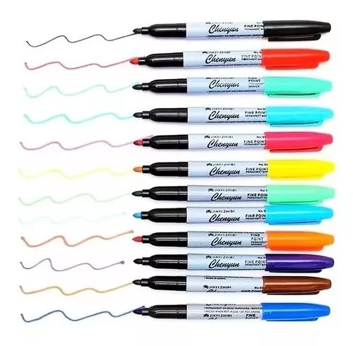 PLUMONES LAPICES 12 COLORES PERMANENTES - 1