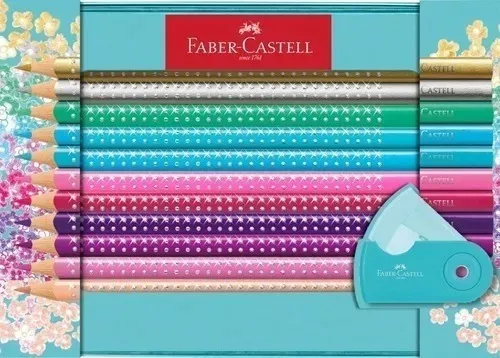 LÁPICES DE COLORES FABER-CASTELL SPARKLE ESTUCHE DE METAL CON 20 UNIDADES - 1