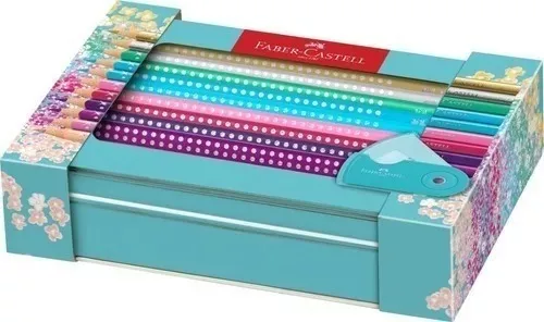 LÁPICES DE COLORES FABER-CASTELL SPARKLE ESTUCHE DE METAL CON 20 UNIDADES - 4
