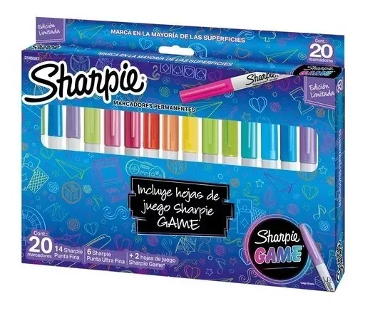 MARCADORES SHARPIE GAME 20 COLORES EDICIÓN LIMITADA - 1