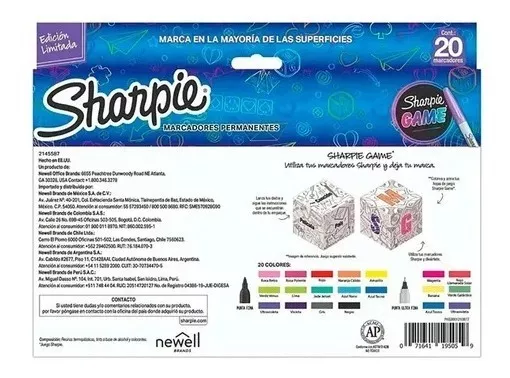 MARCADORES SHARPIE GAME 20 COLORES EDICIÓN LIMITADA - 2