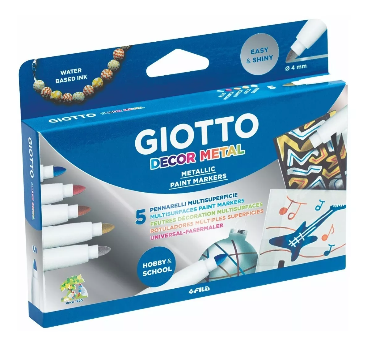 MARCADORES GIOTTO DECOR METAL 5 COLORES - 2