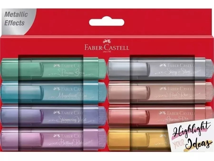 DESTACADOR FABER-CASTELL METÁLICO FABER CASTELL 8 COLORES HIGHLIGHT - 1