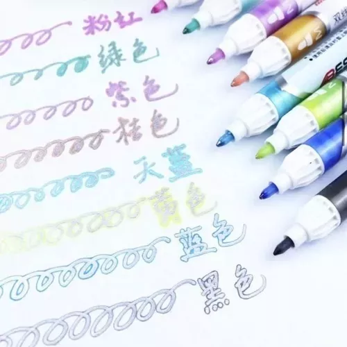SET 8 PLUMÓN KARIN MARKERS MÁGICO OUTLINE MARCADORES ROTULADORES METÁLICO - 2