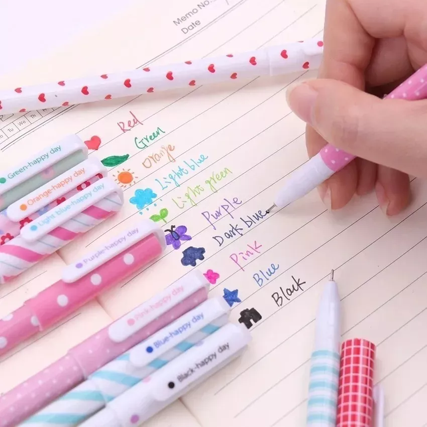 PACK X10 SET LÁPICES GEL KAWAII 0.38 MM FINELINER 10 COLORES - 2