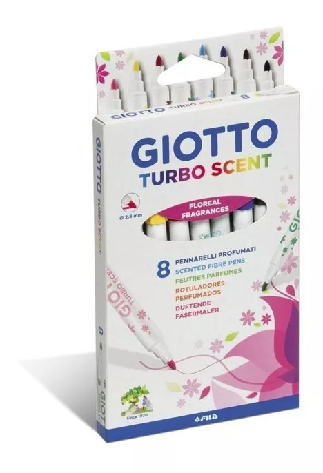 MARCADORES GIOTTO PERFUMADOS 8 COLORES TURBO SCENT - 1