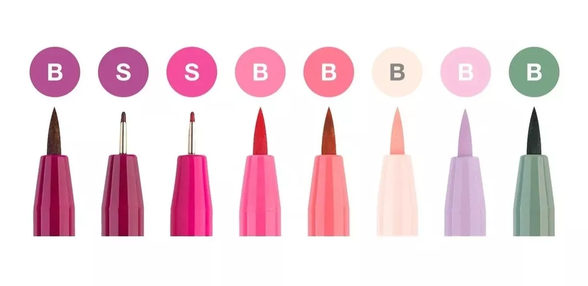 SET 8 MARCADORES FABER-CASTELL LETTERING ROSAS FABER CASTELL - 2