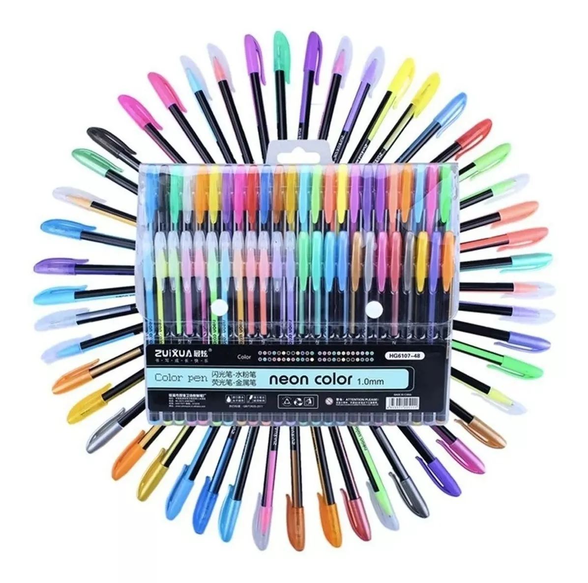 LÁPIZ ALELUNEY GEL NEON 48 UNIDADES ELUN STORE - 1