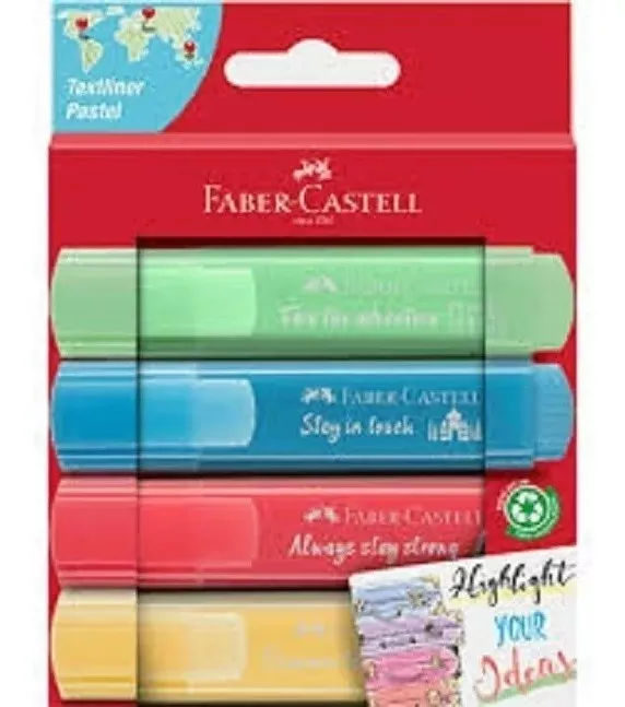 DESTACADOR FABER-CASTELL 4 COLORES PASTEL FABER CASTELL - 1