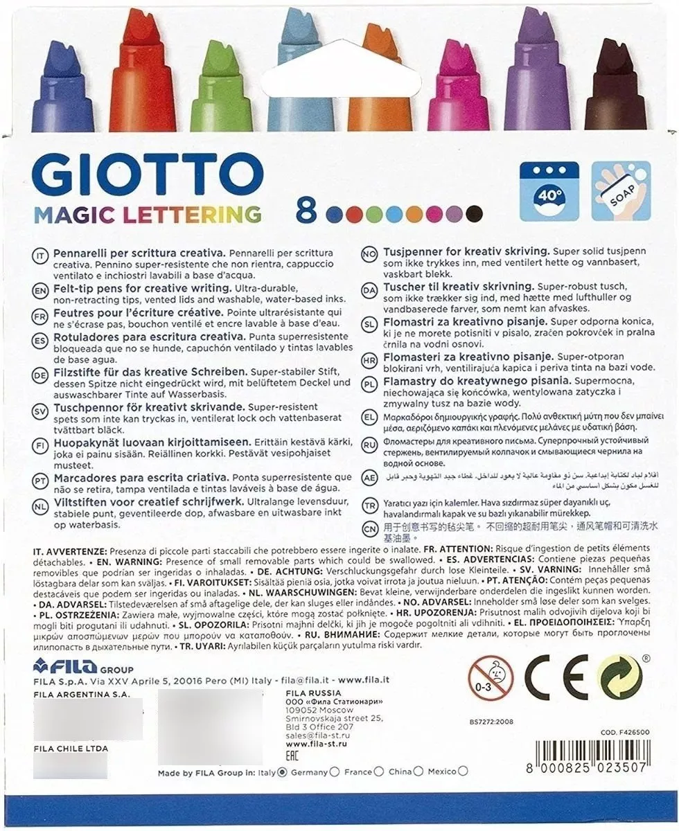 MARCADORES GIOTTO MÁGIC LETTERING 8 COLORES EFECTO 2 EN 1 - 3