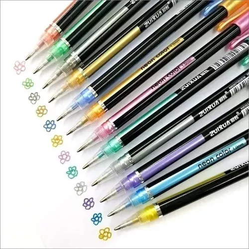LÁPICES GEL METALIZADOS NEÓN SET 12 LAPICES METALIZADOS - 4