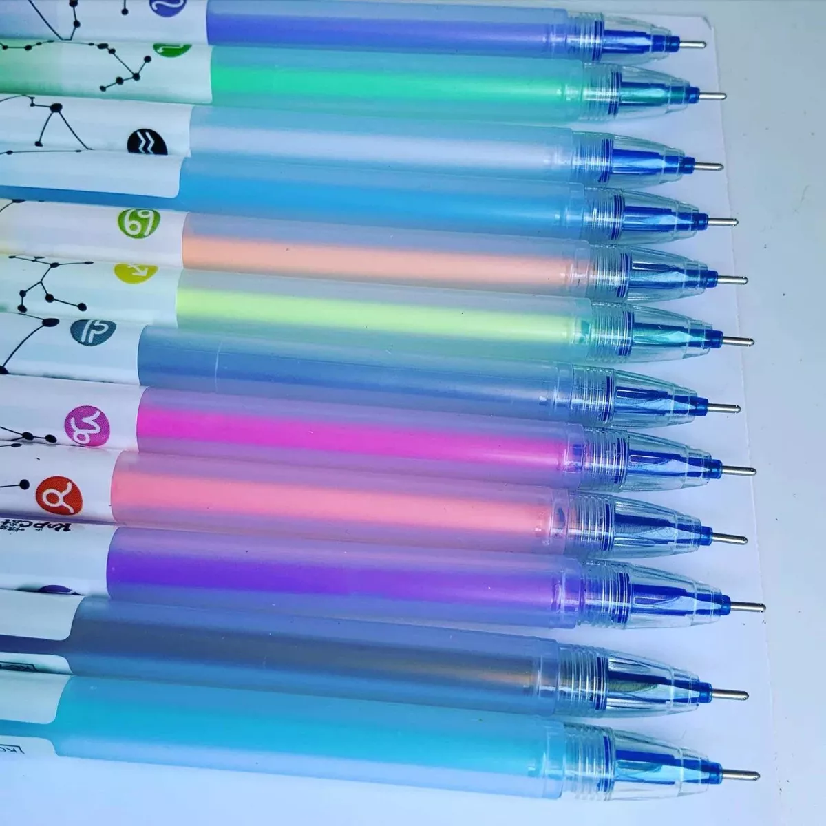 SET X12 LÁPICES TINTA DISEÑOS COSTELACIONES KAWAII - 3