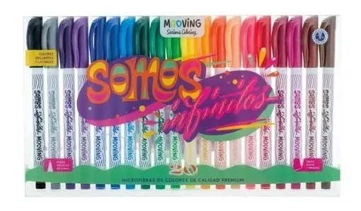 SET 20 MARCADORES SOMOS INFINITOS COLORES BRILLANTES MOOVING - 1