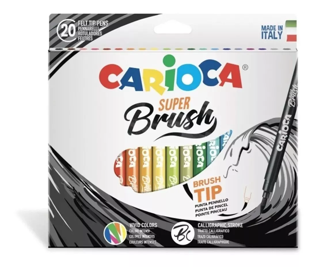 PLUMONES CARIOCA BRUSH 20 COLORES - 1