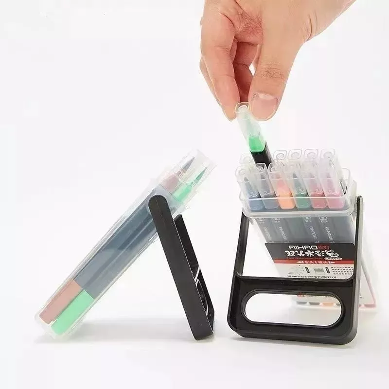 LÁPICES ACUARELABLES WATERCOLOR DUAL DOBLE PUNTA 36 COLORES - 1