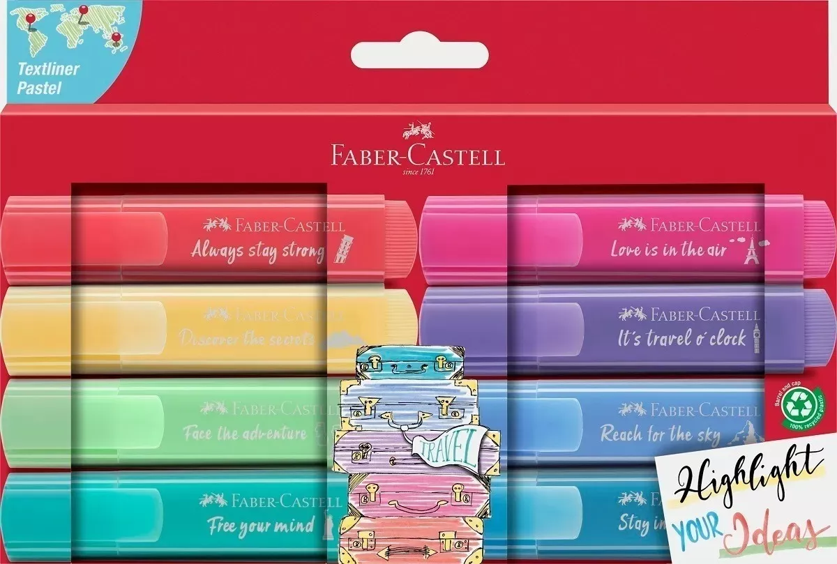 DESTACADOR FABER-CASTELL 8 COLORES PASTEL FABER CASTELL HIGHLIGHT YOUR IDE - 1