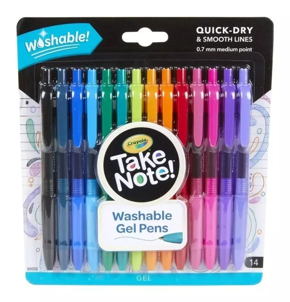 SET 14 LÁPICES TINTA GEL CRAYOLA LAVABLES COLORES SURTIDOS - 1