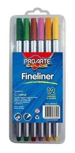 MARCADOR PROARTE FINELINER LETTERING COLORES 12UN - 1