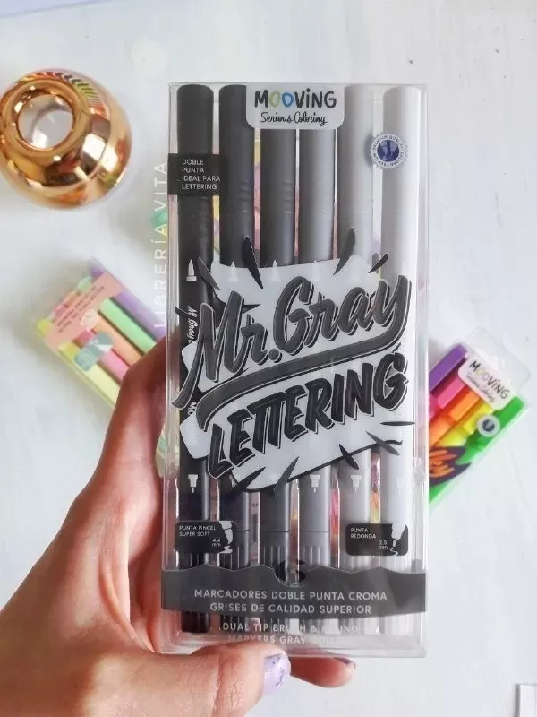 MARCADORES DOBLE PUNTA MR. GRAY LETTERING MOOVING - 1