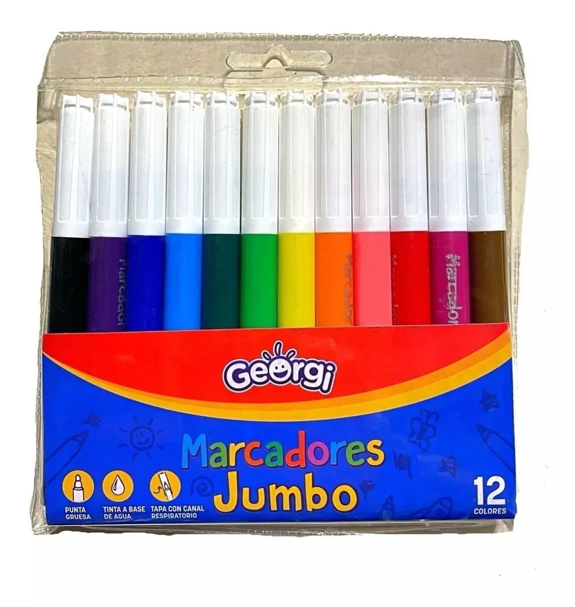 PACK 2 SET MARCADORES GEORGI JUMBO 12 COLORES - 1