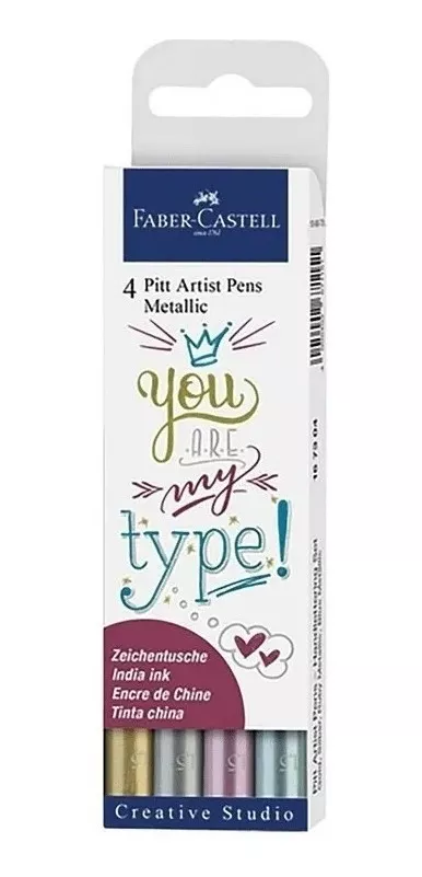 MARCADORES LETTERING FABER-CASTELL PITT FABER CASTELL 4U METALIZADOS - 1