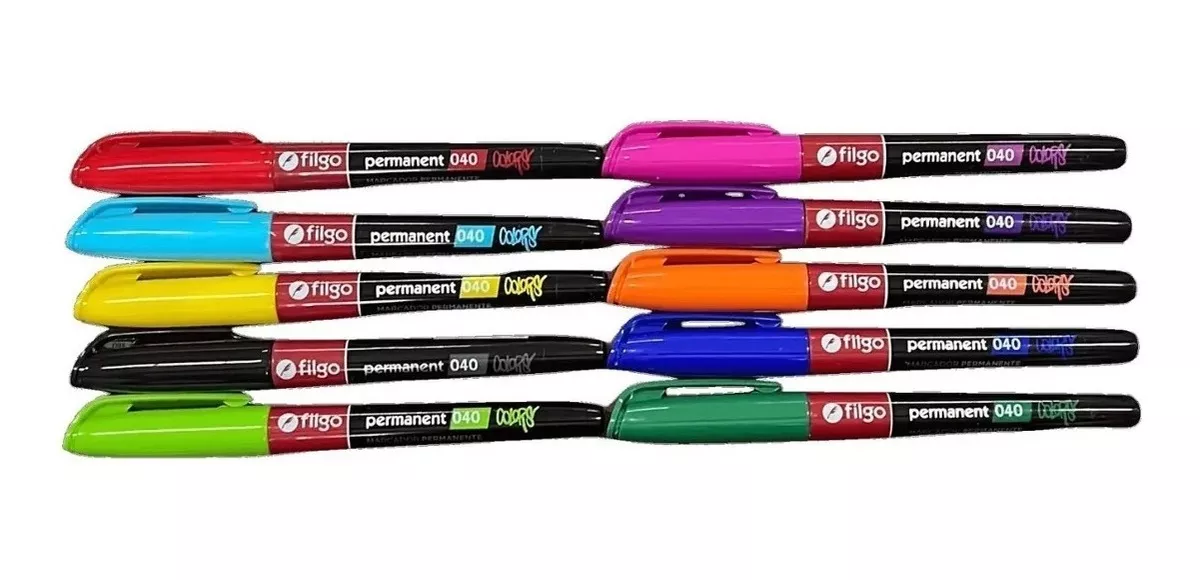 PLUMONES MARCADORES PERMANENTES PERMANENTES FILGO STRONG 10 COLORES - 2