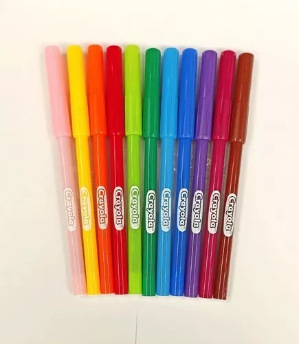 PLUMONES MARCADORES CRAYOLA 12 COLORES PUNTA FINA LAVABLES - 2