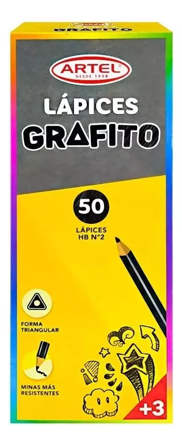 LÁPICES ARTEL GRAFITO 50 UNIDADES - 1