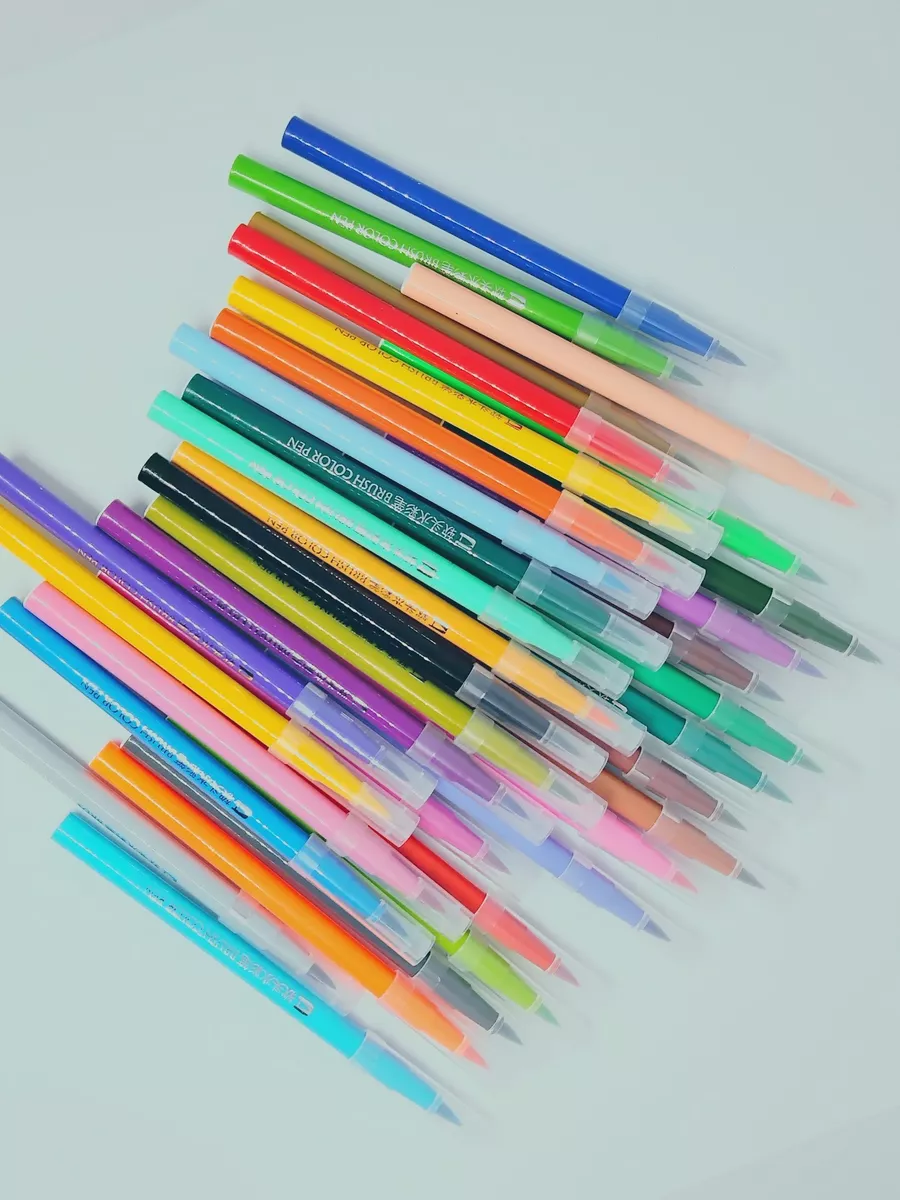SET DE 24 LÁPICES MARCADORES 7 COLORES COLORES PUNTA PINCEL LETTERING - 3